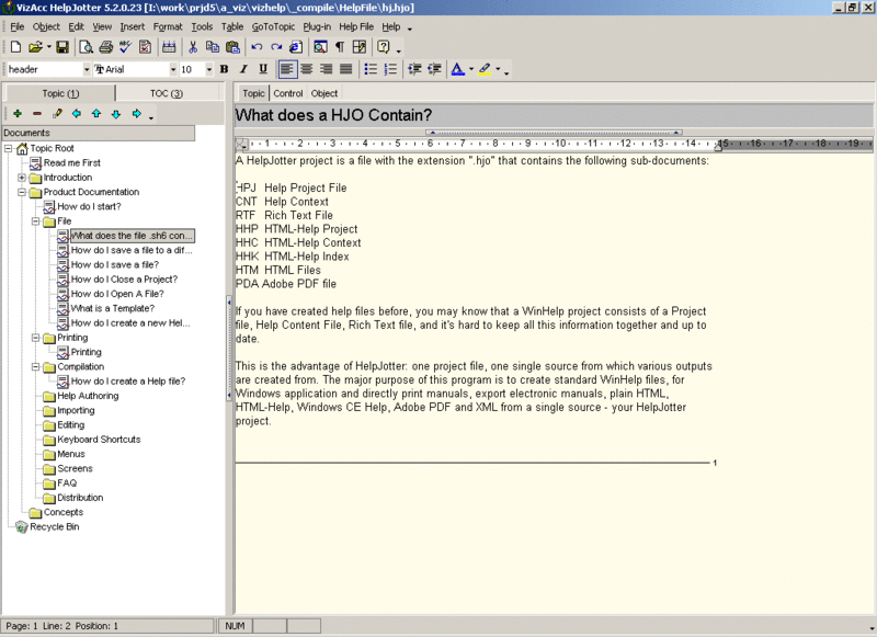 VizAcc HelpJotter Screenshot